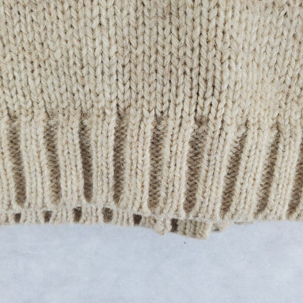 L Ann Taylor Denim Wool Blend Cardigan Sweater Collar Button Floral Embroidered - Picture 10 of 10